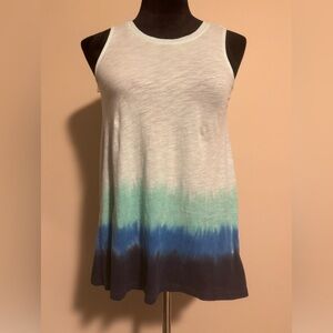 NWT International Concepts Blue and Green Ombré Tie Dye Tank Top size XS